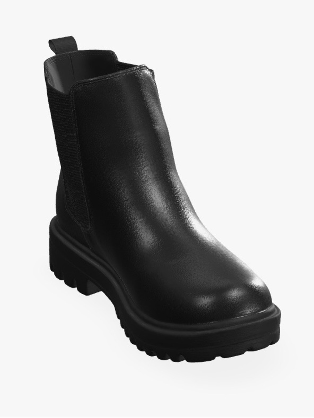 Girls Black Chelsea Lug Boots - Sleek Platform Ankle Boot